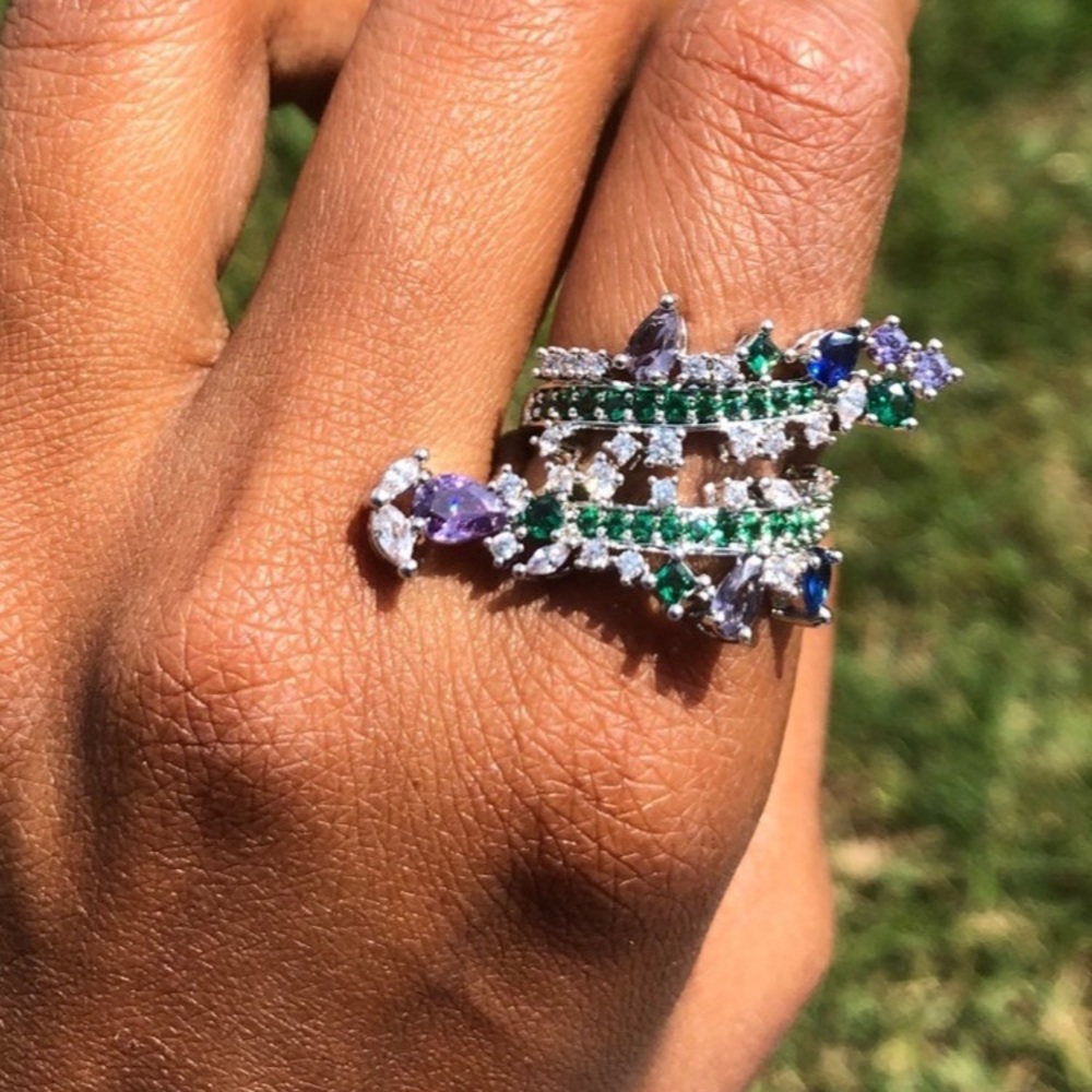 Statement Ring With Swarovski Elements Size 7-8 R… - image 4